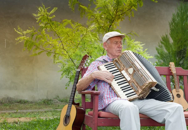 Старший музыкант — стоковое фото