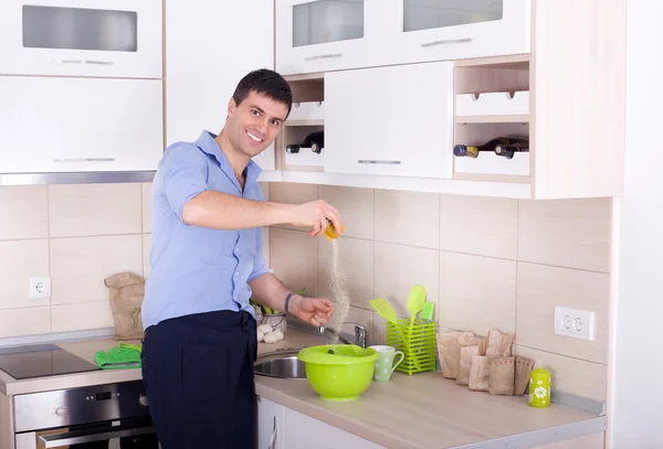 Preparação de pão caseiro — Fotografia de Stock