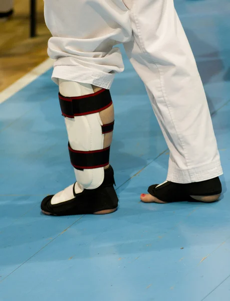 Taekwondo équipement de sécurité pour la jambe — Photo