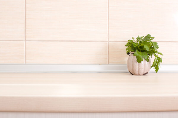 Parsley on countertop