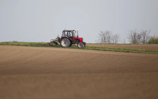 Traktor auf Feld — Stockfoto