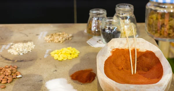 Spices and grains on the table — Stock Photo, Image