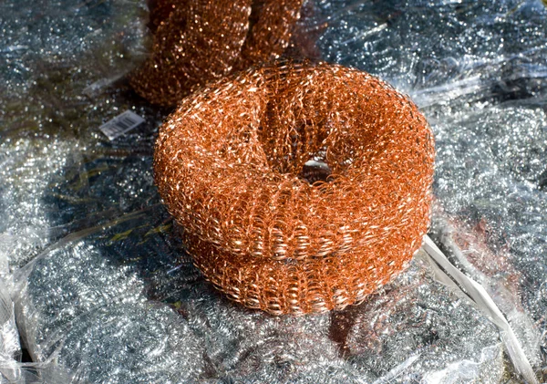 Wire sponge for dish washing — Stock Photo, Image
