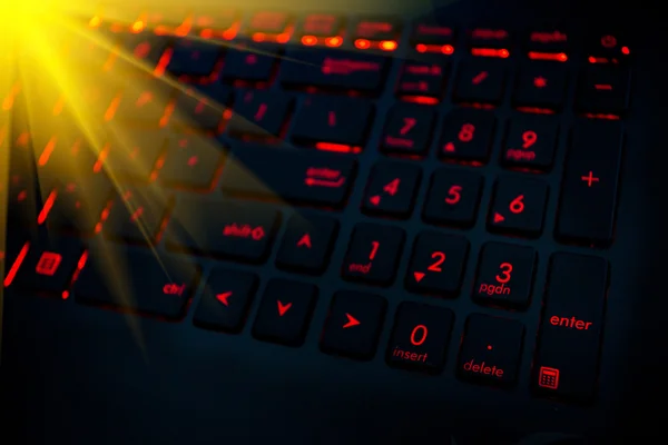 Red backlight on keyboard