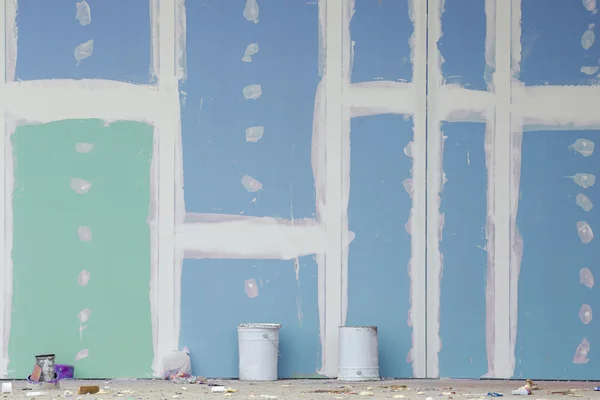 Alçı duvar yapım aşamasında