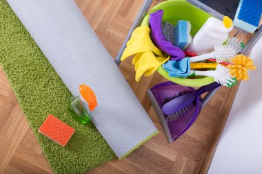 Halı temizlik kavramı.