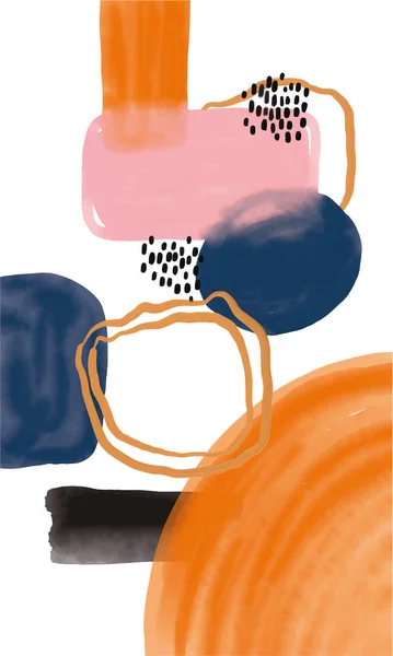 Mão Vetor Minimalista Pintar Fundo Arte Abstrata Com Mancha Aquarela —  Vetores de Stock