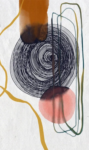Minimalistische Handmalerei Abstrakte Kunst Hintergrund Mit Aquarell Fleck Pinselmalerei Ist — Stockfoto