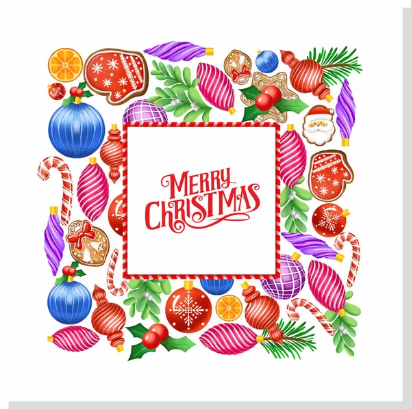 Χριστουγεννιάτικη Απεικόνιση Χριστουγεννιάτικη Κάρτα Πανό Διακοπών Και Ευχετήριες Κάρτες Χριστουγεννιάτικα — Διανυσματικό Αρχείο