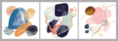 Suluboya lekeli, Minimalist el boyası arkaplanı. Fırça resmi, bir posterin, afişin ya da iç resmin sanatsal akrilik tasarımı ile bir desensel dekorasyondur..