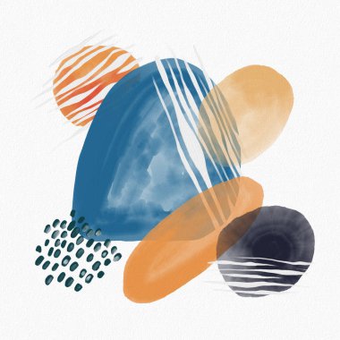 Minimalist el boyası, suluboya lekeli soyut sanat arkaplanı. Fırça resmi, bir posterin, afişin, iç tablonun ve broşürün sanatsal akrilik dizaynına sahip bir dekorasyondur.