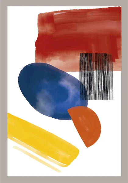 Vektorabstraktion Malerei Ansichtskarten Farbe Pinselstriche Linien Flecken Malerei Für Den — Stockvektor