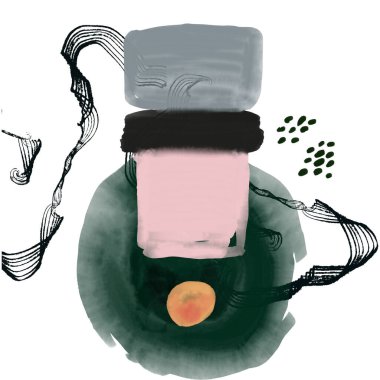 Soyutlama. Resim yapmak. Soyut resim. Fırça darbeleri, sulu boya lekeleri, boya dokusu. Kompozisyon. Çizgiler. Minimalist stil. El boyası.