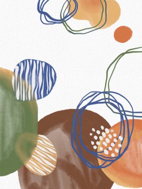 Soyutlama. Resimsel soyutlama. Fırça darbeleri, boyalar, parmak izleri ve çizgiler. Renkli tasarım kartları. Duvar kağıtları, afişler ve kartpostallar..