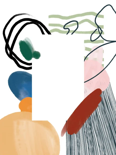 Soyut kartpostallar. Resimsel soyutlama. Fırça darbeleri, boyalar, parmak izleri ve çizgiler. Renkli tasarım kartları.