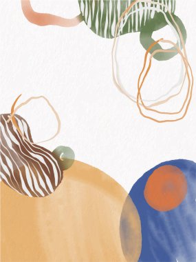 Soyutlama. Resimsel soyutlama. Fırça darbeleri, boyalar, parmak izleri ve çizgiler. Renkli tasarım kartları. Duvar kağıtları, afişler ve kartpostallar..