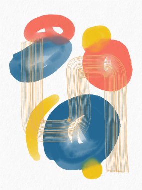 Minimalist el boyası, suluboya lekeli soyut sanat arkaplanı. Fırça resmi, bir posterin, afişin, iç tablonun, broşürün ve ambalajın sanatsal akrilik dizaynlı bir dekorasyonudur.