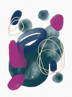  Minimalist el boyası, suluboya lekeli soyut sanat arkaplanı. Fırça resmi, bir posterin, afişin, iç tablonun, broşürün ve ambalajın sanatsal akrilik dizaynlı bir dekorasyonudur.