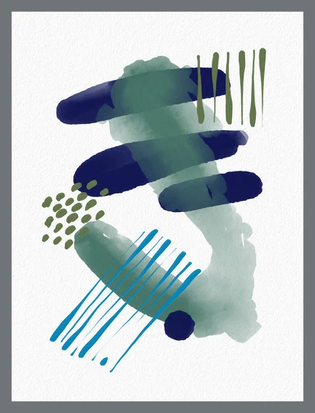 Minimalistisk Handfärg Abstrakt Konst Bakgrund Med Akvarell Fläck Pensla Målning — Stock vektor