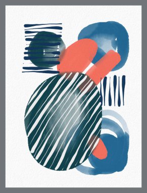 Minimalist el boyası, suluboya lekeli soyut sanat arkaplanı. Fırça resmi, bir posterin, afişin ya da iç resmin sanatsal akrilik tasarımı ile bir desensel dekorasyondur..