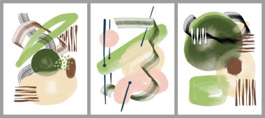 Minimalist el boyası, suluboya lekeli soyut sanat arkaplanı. Fırça resmi, bir posterin, afişin ya da iç resmin sanatsal akrilik tasarımı ile bir desensel dekorasyondur..