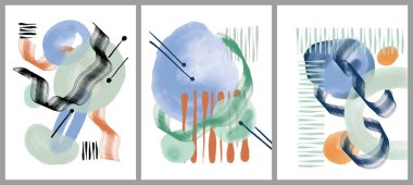 Suluboya lekeli, Minimalist el boyası arkaplanı. Fırça resmi, bir posterin, afişin ya da iç resmin sanatsal akrilik tasarımı ile bir desensel dekorasyondur..