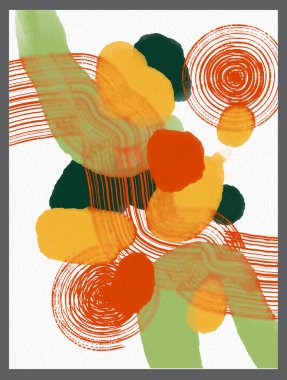 Minimalist el boyası, suluboya lekeli soyut sanat arkaplanı. Fırça resmi, bir posterin, afişin ya da iç resmin sanatsal akrilik tasarımı ile bir desensel dekorasyondur..