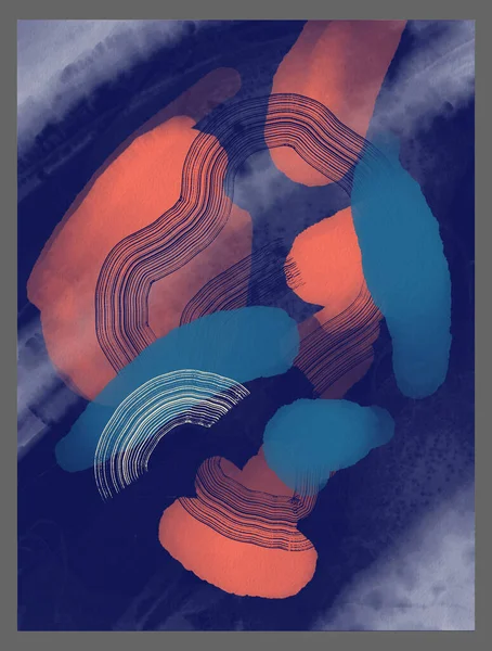 Minimalistische Handmalerei Abstrakte Kunst Hintergrund Mit Aquarell Fleck Pinselmalerei Ist — Stockfoto