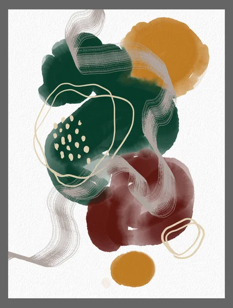 Minimalist el boyası, suluboya lekeli soyut sanat arkaplanı. Fırça resmi, bir posterin, afişin ya da iç resmin sanatsal akrilik tasarımı ile bir desensel dekorasyondur..