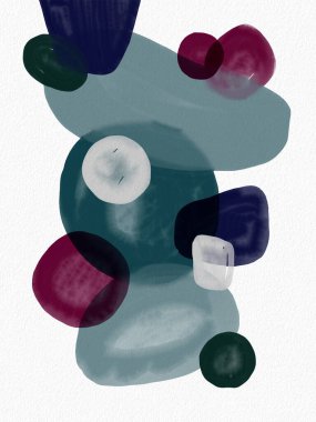 Minimalist el boyası, suluboya lekeli soyut sanat arkaplanı. Fırça resmi, bir posterin, afişin ya da iç resmin sanatsal akrilik tasarımı ile bir desensel dekorasyondur..