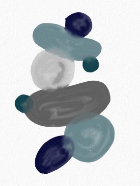 Minimalist el boyası, suluboya lekeli soyut sanat arkaplanı. Fırça resmi, bir posterin, afişin ya da iç resmin sanatsal akrilik tasarımı ile bir desensel dekorasyondur..