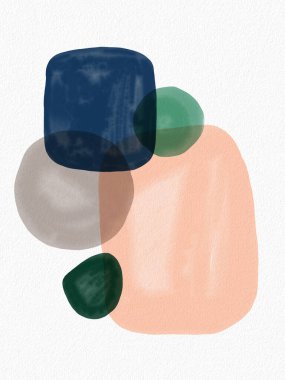 Minimalist el boyası, suluboya lekeli soyut sanat arkaplanı. Fırça resmi, bir posterin, afişin ya da iç resmin sanatsal akrilik tasarımı ile bir desensel dekorasyondur..