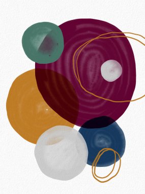 Minimalist el boyası, suluboya lekeli soyut sanat arkaplanı. Fırça resmi, bir posterin, afişin ya da iç resmin sanatsal akrilik tasarımı ile bir desensel dekorasyondur..