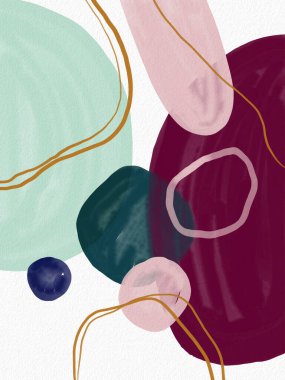 Minimalist el boyası, suluboya lekeli soyut sanat arkaplanı. Fırça resmi, bir posterin, afişin ya da iç resmin sanatsal akrilik tasarımı ile bir desensel dekorasyondur..