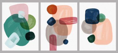 Minimalist el boyası, suluboya lekeli soyut sanat arkaplanı. Fırça resmi, bir posterin, afişin ya da iç resmin sanatsal akrilik tasarımı ile bir desensel dekorasyondur..