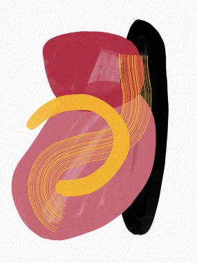 Minimalist el boyası, suluboya lekeli soyut sanat arkaplanı. Fırça resmi, bir posterin, afişin ya da iç resmin sanatsal akrilik tasarımı ile bir desensel dekorasyondur..