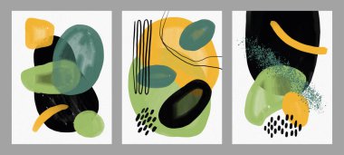 Minimalist el boyası, suluboya lekeli soyut sanat arkaplanı. Fırça resmi, bir posterin, afişin ya da iç resmin sanatsal akrilik tasarımı ile bir desensel dekorasyondur..