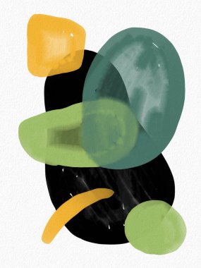  Minimalist el boyası, suluboya lekeli soyut sanat arkaplanı. Fırça resmi, bir posterin, afişin ya da iç resmin sanatsal akrilik tasarımı ile bir desensel dekorasyondur..