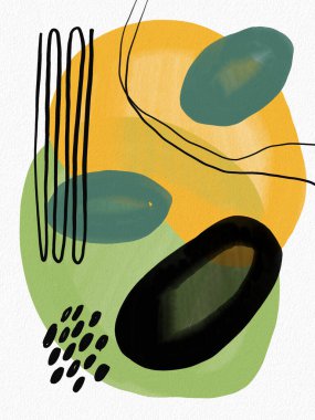  Minimalist el boyası, suluboya lekeli soyut sanat arkaplanı. Fırça resmi, bir posterin, afişin ya da iç resmin sanatsal akrilik tasarımı ile bir desensel dekorasyondur..