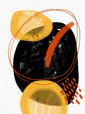  Minimalist el boyası, suluboya lekeli soyut sanat arkaplanı. Fırça resmi, bir posterin, afişin ya da iç resmin sanatsal akrilik tasarımı ile bir desensel dekorasyondur..