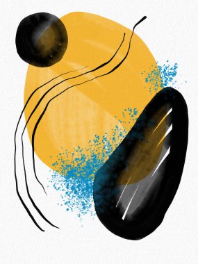  Minimalist el boyası, suluboya lekeli soyut sanat arkaplanı. Fırça resmi, bir posterin, afişin ya da iç resmin sanatsal akrilik tasarımı ile bir desensel dekorasyondur..