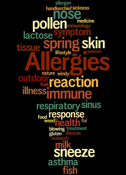 Allergies, word cloud concept 6 — Stock Photo, Image