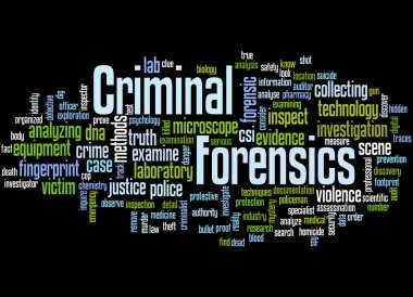Criminal Forensics, word cloud concept 6 clipart