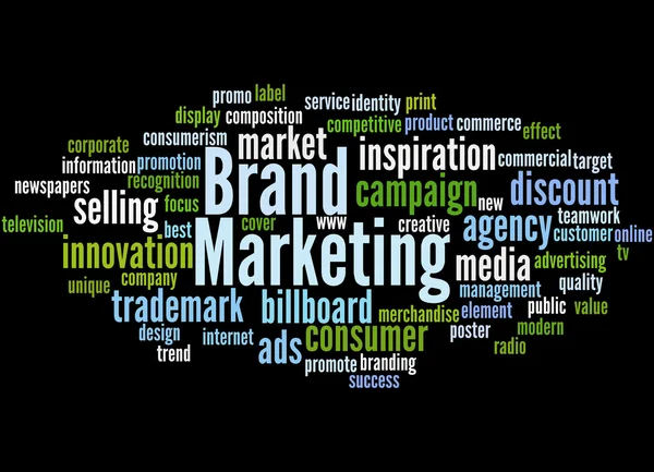 Marketing de marca, concepto de nube de palabras 4 — Foto de Stock