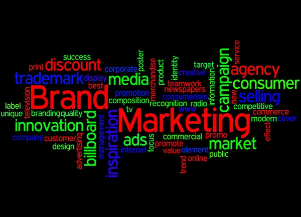 Marketing de marca, concepto de nube de palabras 5 — Foto de Stock