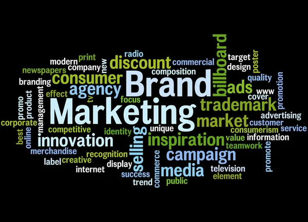 Marketing de marca, concepto de nube de palabras 6 — Foto de Stock