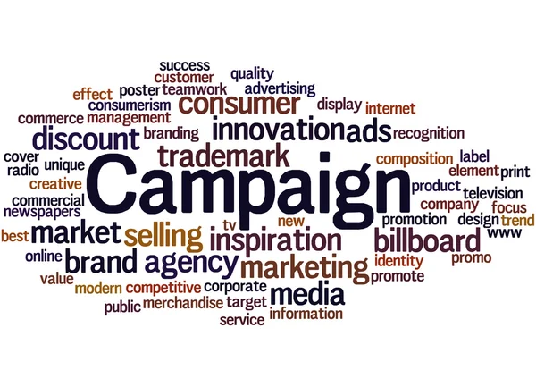 Campaign, word cloud concept — Stock Photo, Image