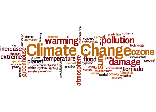 Cambio climático, concepto de nube de palabras 6 — Foto de Stock