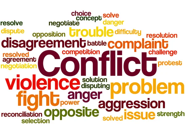 Conflict, word cloud concept 2 — Stockfoto