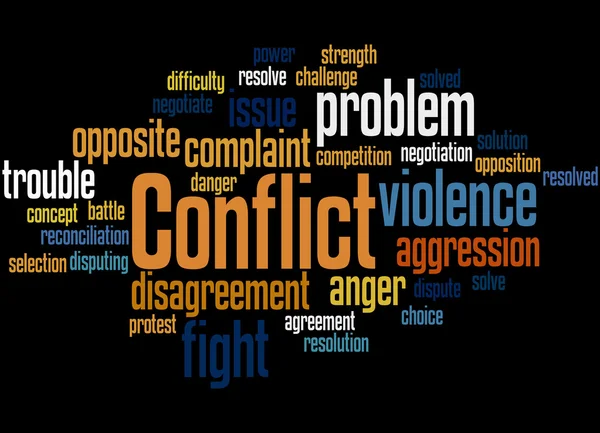 Conflict, concept cloud cuvânt 4 — Fotografie, imagine de stoc